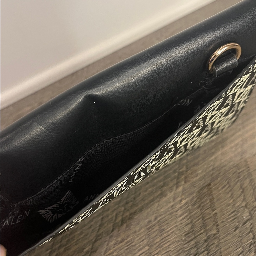Anne Klein Monogram Black and Cream Clutch/crossbody Envelope Wallet. - Picture 6 of 6